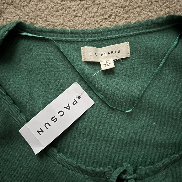 NWT Pacsun LA Hearts Babydoll tied crop top - Picture 2 of 3